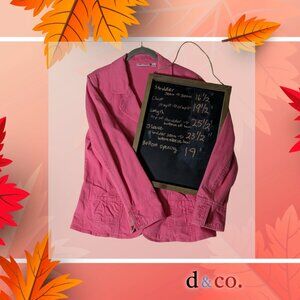 D & Co. size M Pink Lightweight Denim Tailored Jacket - Women's Casual Blazer